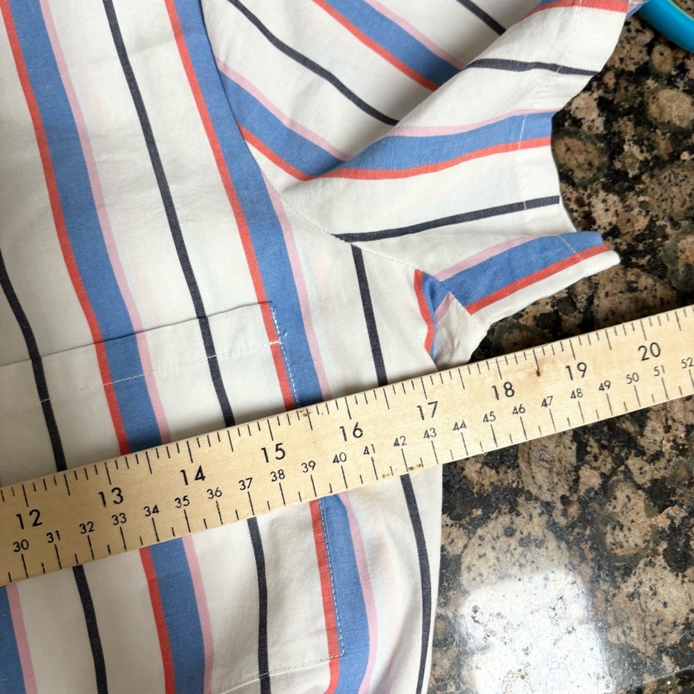 J Crew Belted Shirtdress Striped Button Down Size 4 Cotton Pockets - Picture 6 of 7